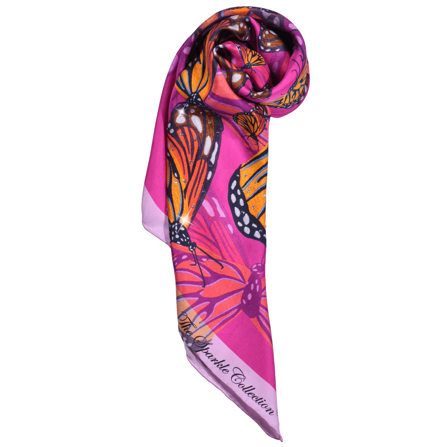 【BUTTERFLY】100% Silk Scarf with Crystals　